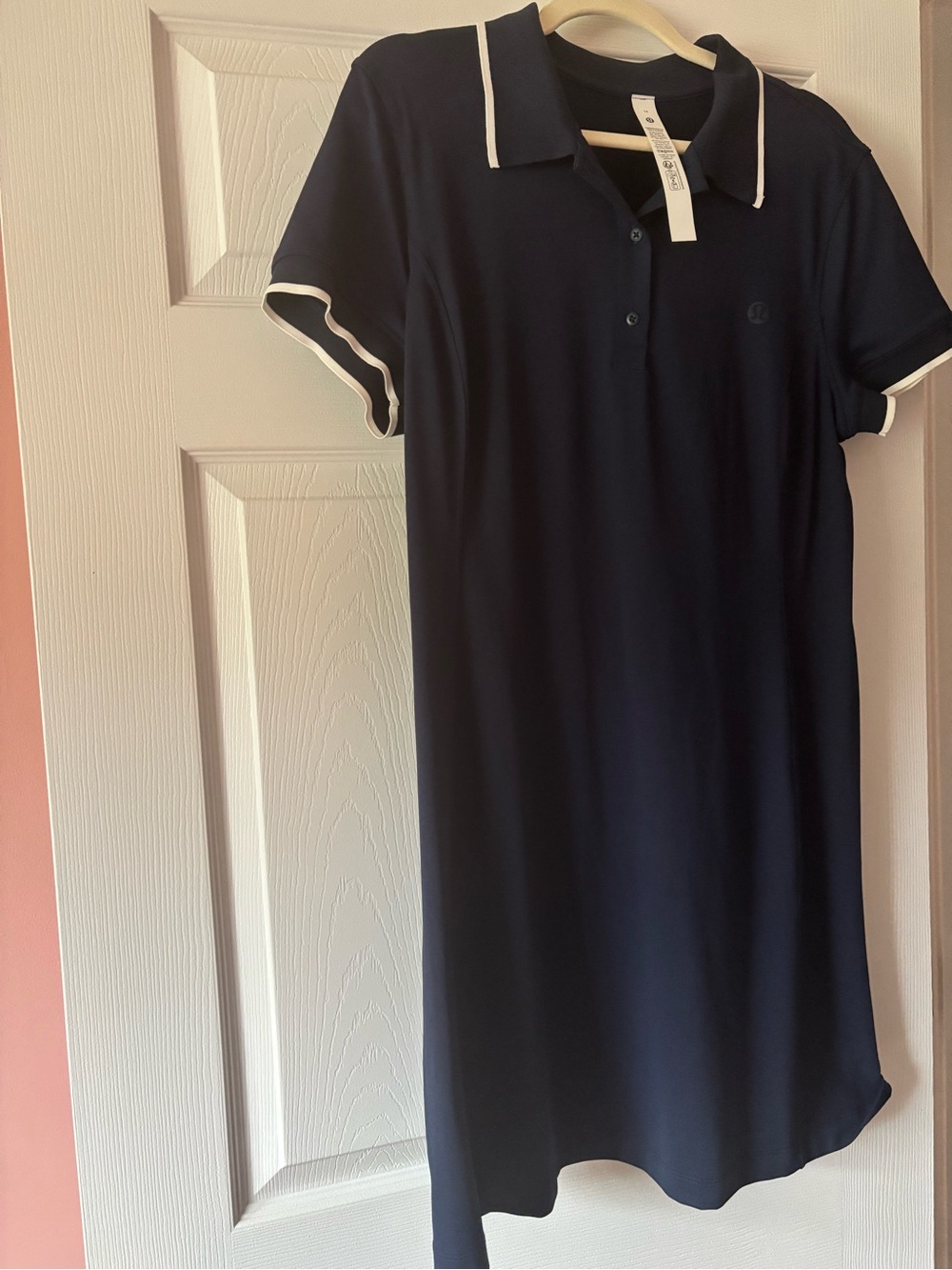 lululemon athletica Navy Polo Dress with White Trim - Women's Midi